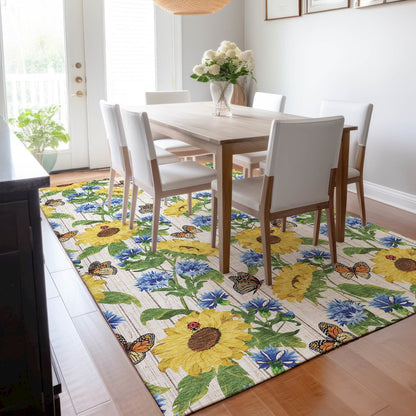 Premium Machine Washable Mayfield  Yellow 3' x 5' Rug