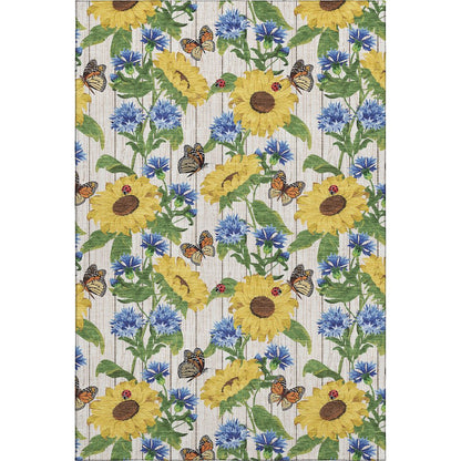 Premium Machine Washable Mayfield  Yellow 3' x 5' Rug