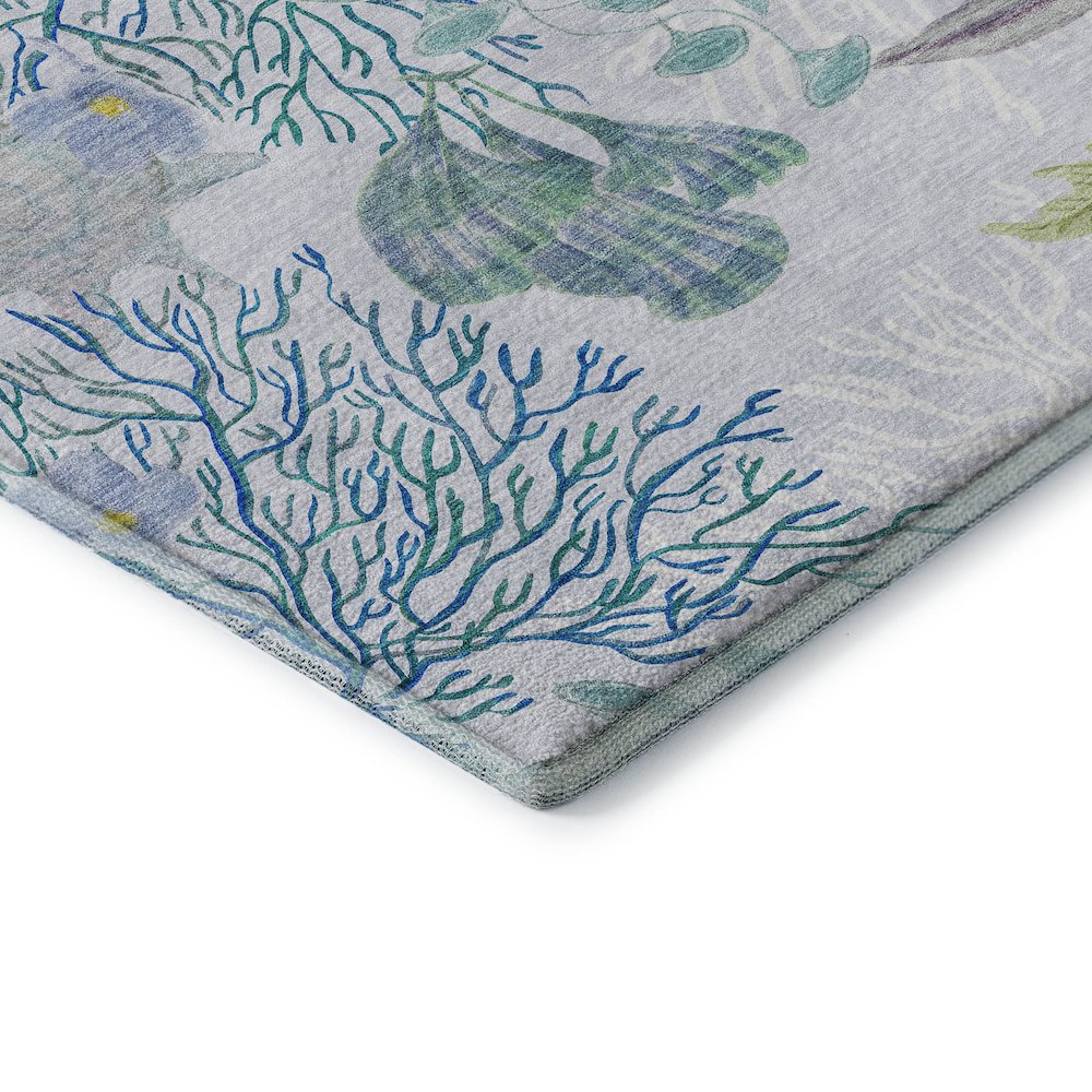 Premium Machine Washable Mayfield  Aqua 2'3" x 7'6" Runner Rug