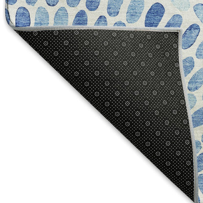 Premium Machine Washable Mayfield  Blue 2'3" x 7'6" Runner Rug