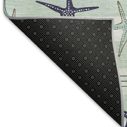 Premium Machine Washable Mayfield  Seaglass 2'3" x 7'6" Runner Rug