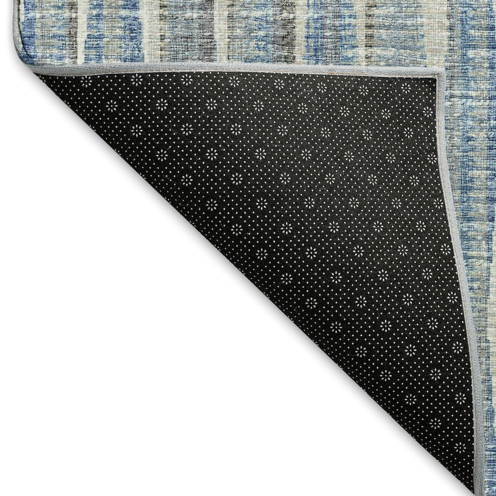 Premium Machine Washable Mayfield  Blue 2'3" x 7'6" Runner Rug