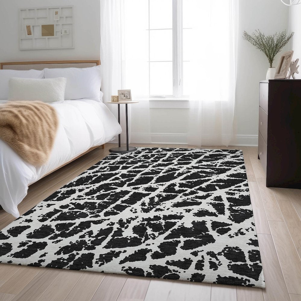 Premium Machine Washable Mayfield  Black 3' x 5' Rug