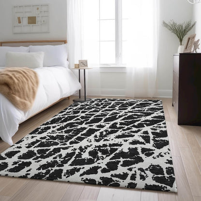 Premium Machine Washable Mayfield  Black 3' x 5' Rug