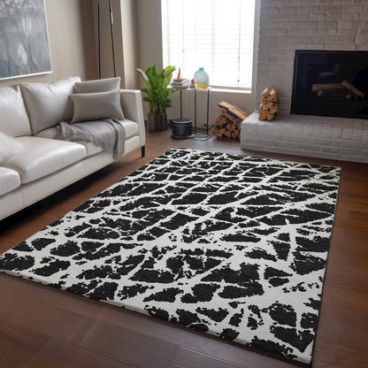 Premium Machine Washable Mayfield  Black 3' x 5' Rug