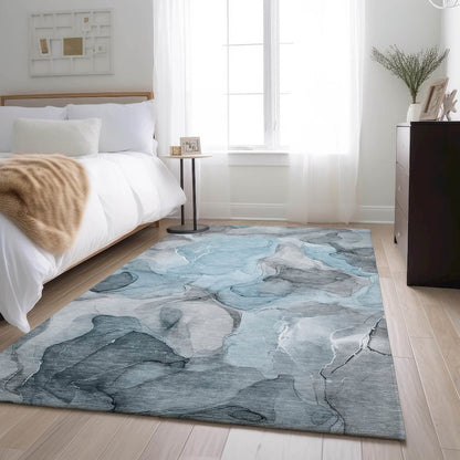 Premium Machine Washable Mayfield  Teal 3' x 5' Rug