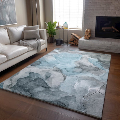 Premium Machine Washable Mayfield  Teal 3' x 5' Rug