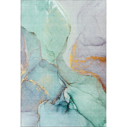 Premium Machine Washable Mayfield  Teal 3' x 5' Rug