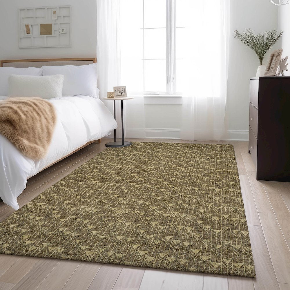Premium Machine Washable Mayfield  Brown 3' x 5' Rug