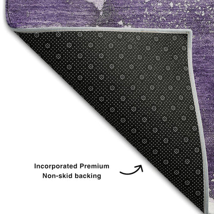 Premium Machine Washable Mayfield  Purple 2'3" x 7'6" Runner Rug