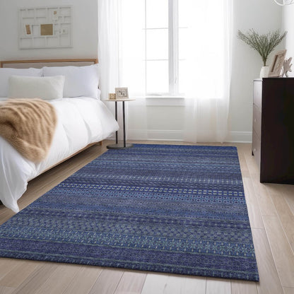 Premium Machine Washable Mayfield  Navy 3' x 5' Rug