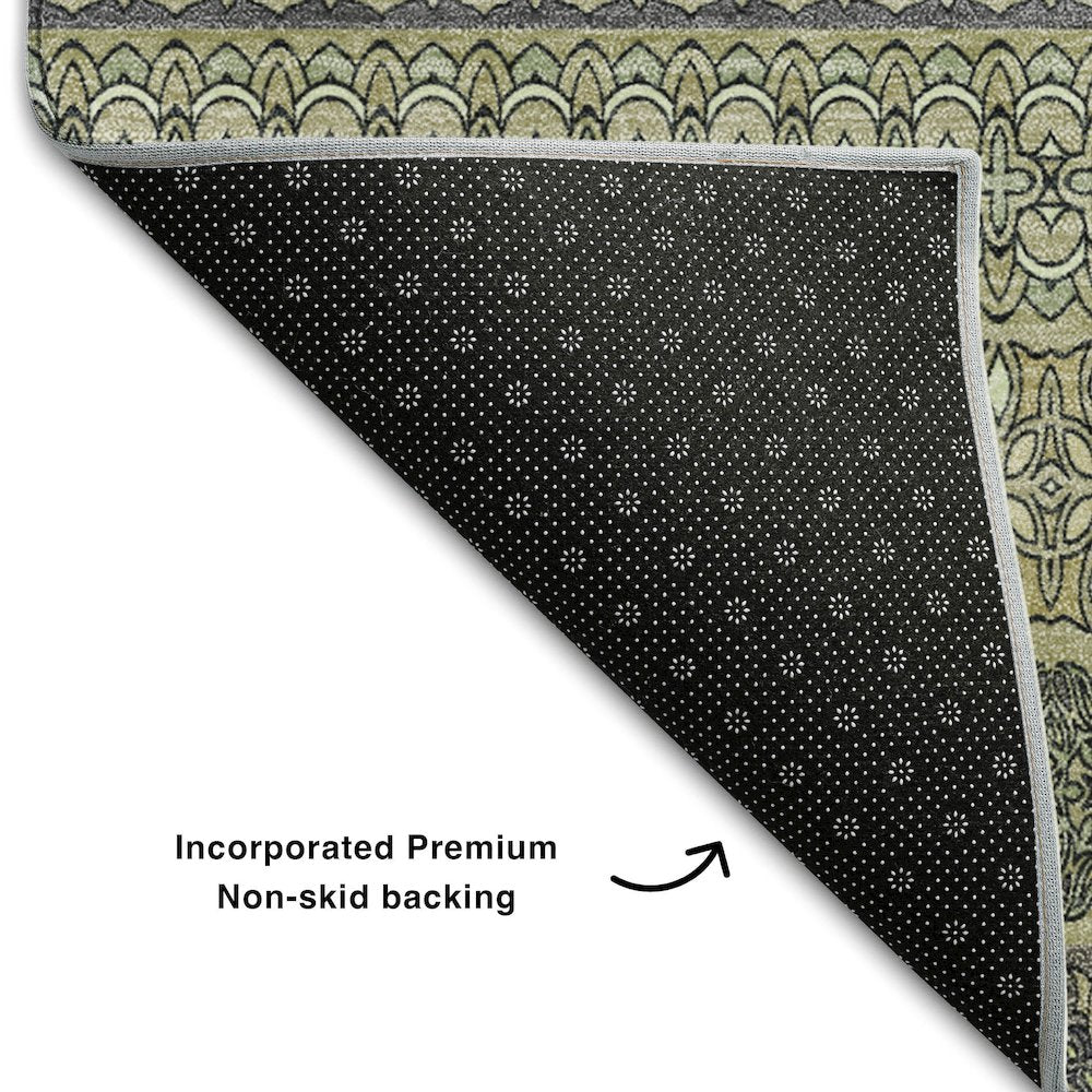 Premium Machine Washable Mayfield  Sage 2'3" x 7'6" Runner Rug