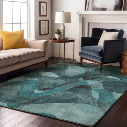 Premium Machine Washable Mayfield  Teal 3' x 5' Rug