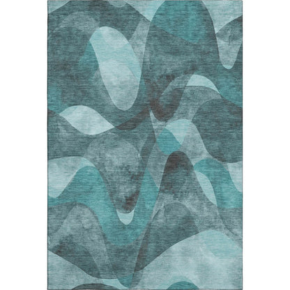 Premium Machine Washable Mayfield  Teal 3' x 5' Rug