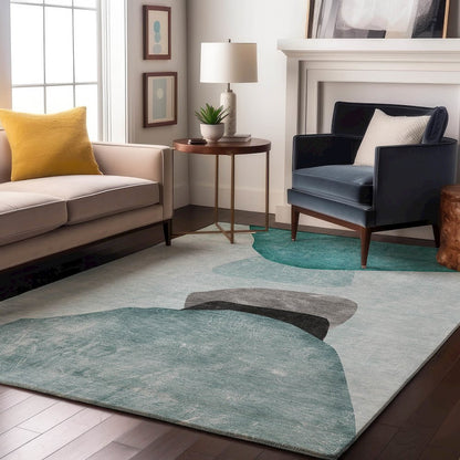 Premium Machine Washable Mayfield  Teal 3' x 5' Rug