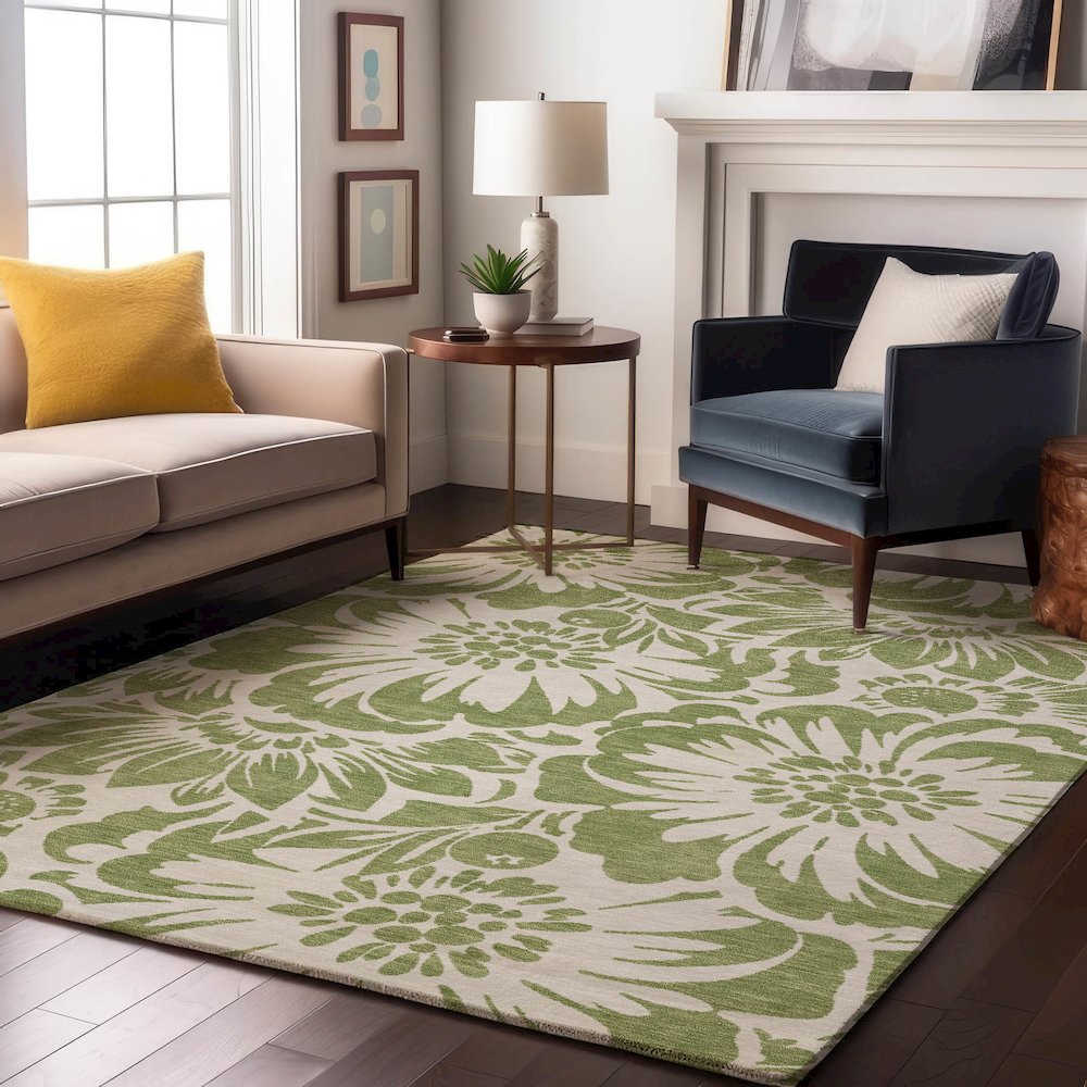 Premium Machine Washable Mayfield  Aloe 3' x 5' Rug