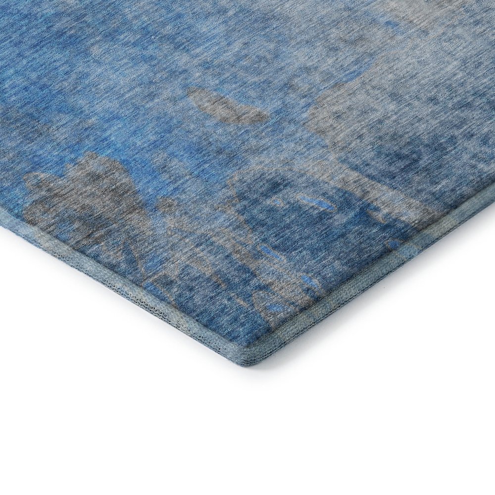 Premium Machine Washable Mayfield  Blue 2'3" x 7'6" Runner Rug