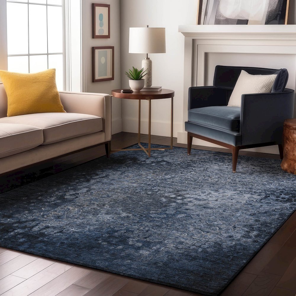 Premium Machine Washable Mayfield  Blue 3' x 5' Rug