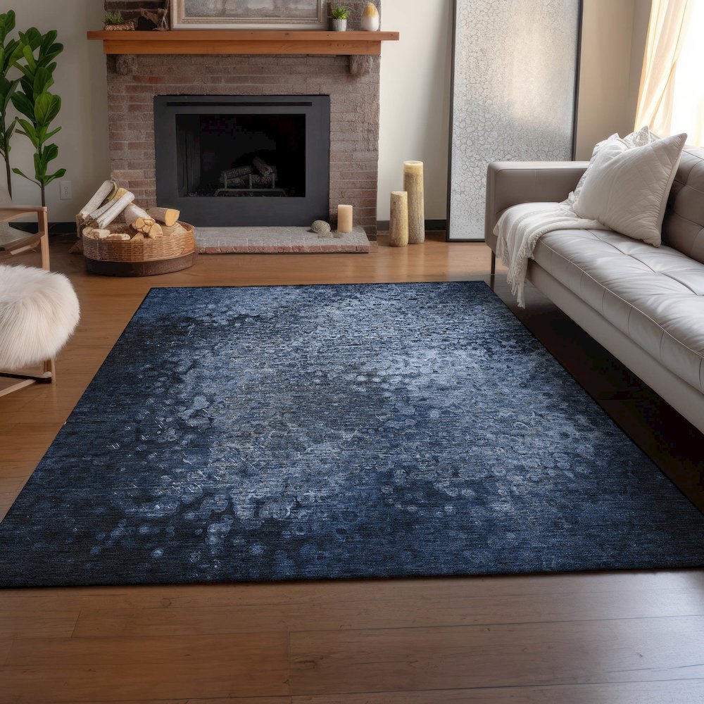 Premium Machine Washable Mayfield  Blue 3' x 5' Rug