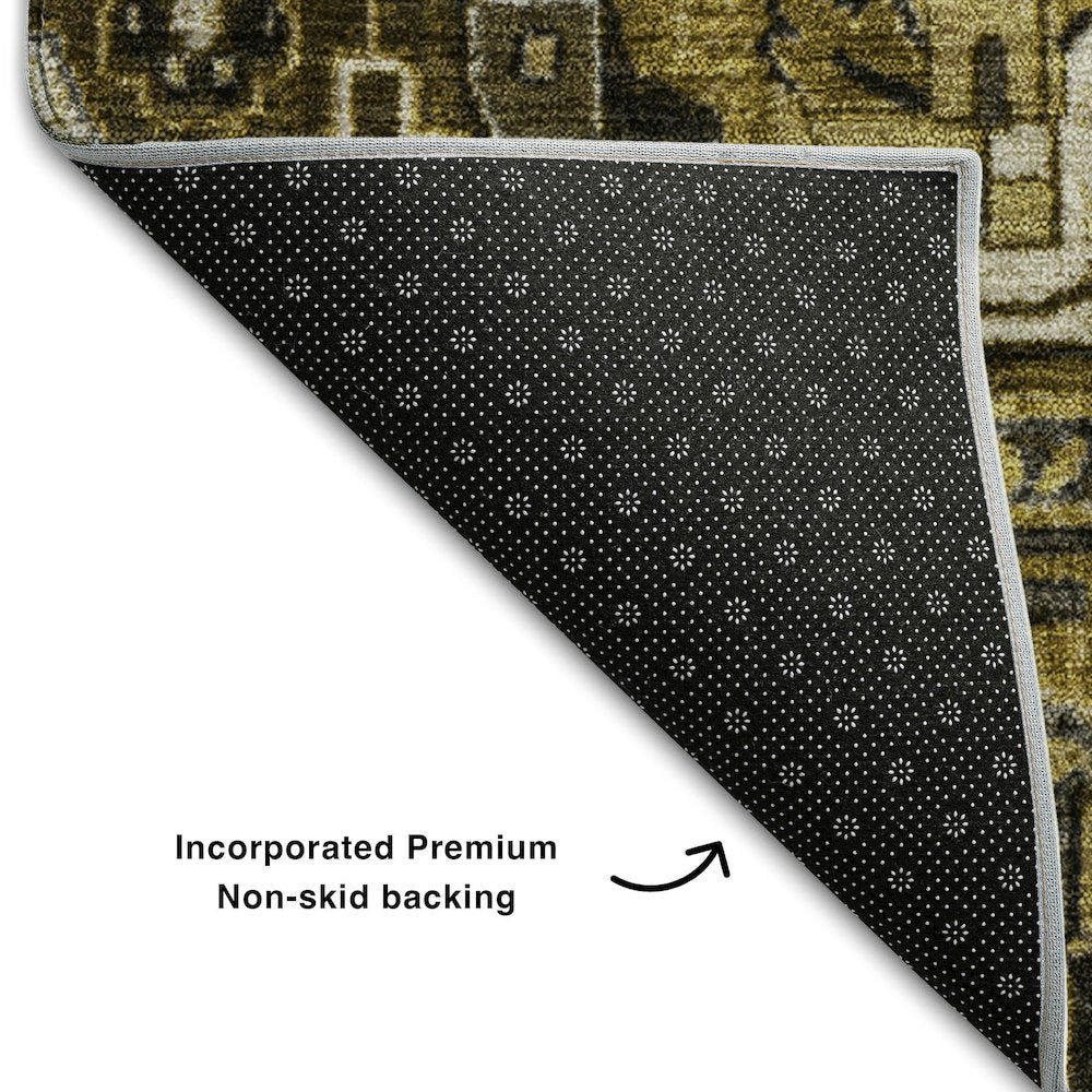 Premium Machine Washable Mayfield  Brown 2'3" x 7'6" Runner Rug