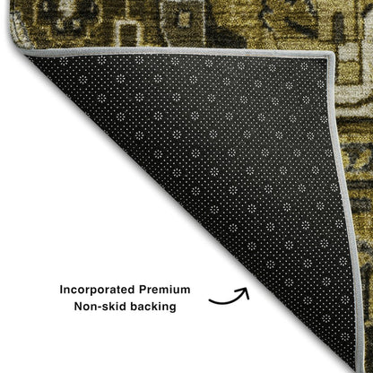 Premium Machine Washable Mayfield  Brown 2'3" x 7'6" Runner Rug