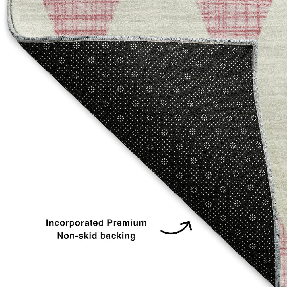 Premium Machine Washable Mayfield  Pink 2'3" x 7'6" Runner Rug