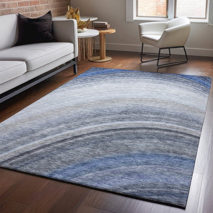 Premium Machine Washable Mayfield  Blue 3' x 5' Rug