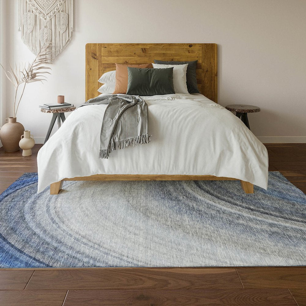 Premium Machine Washable Mayfield  Blue 3' x 5' Rug
