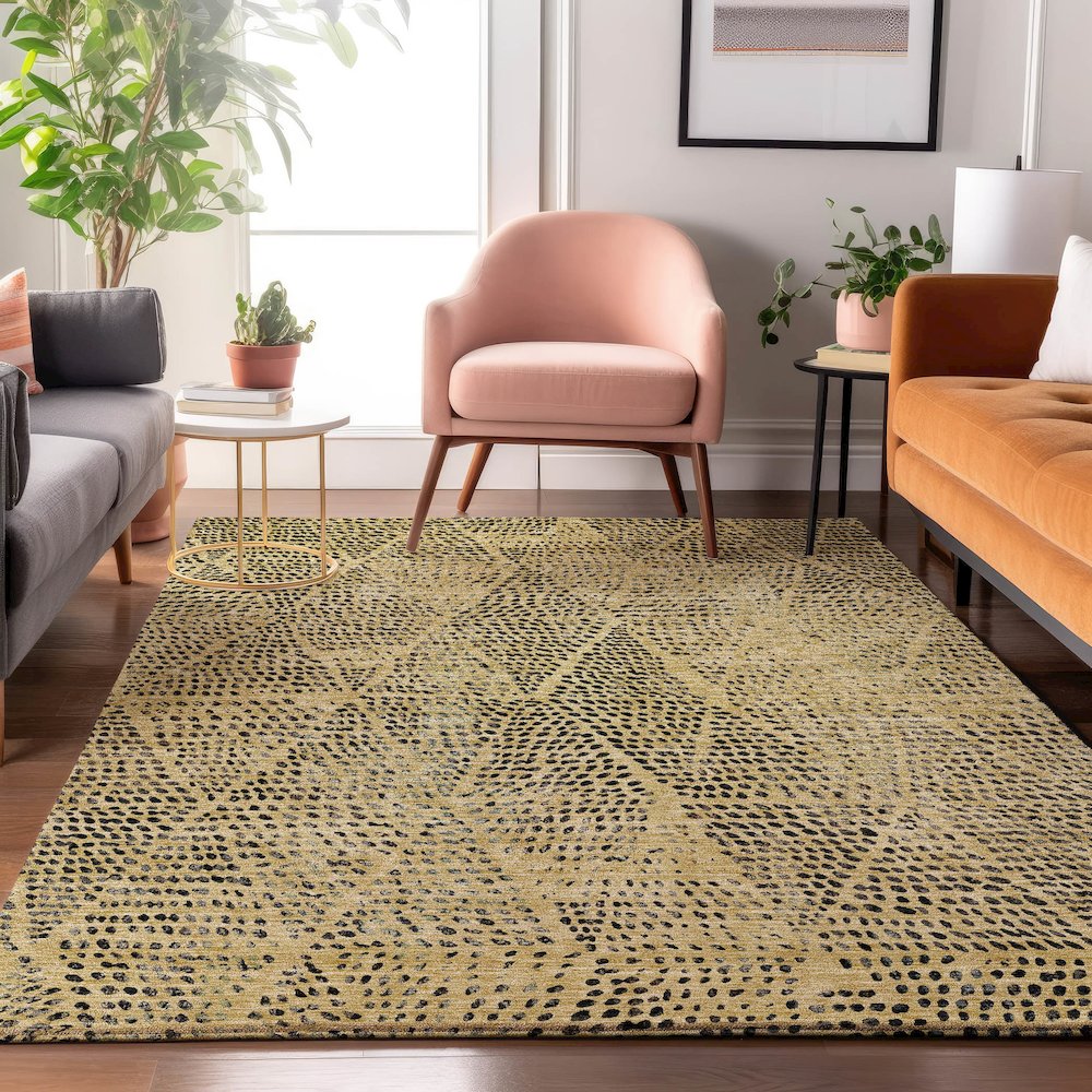 Premium Machine Washable Mayfield  Gold 3' x 5' Rug