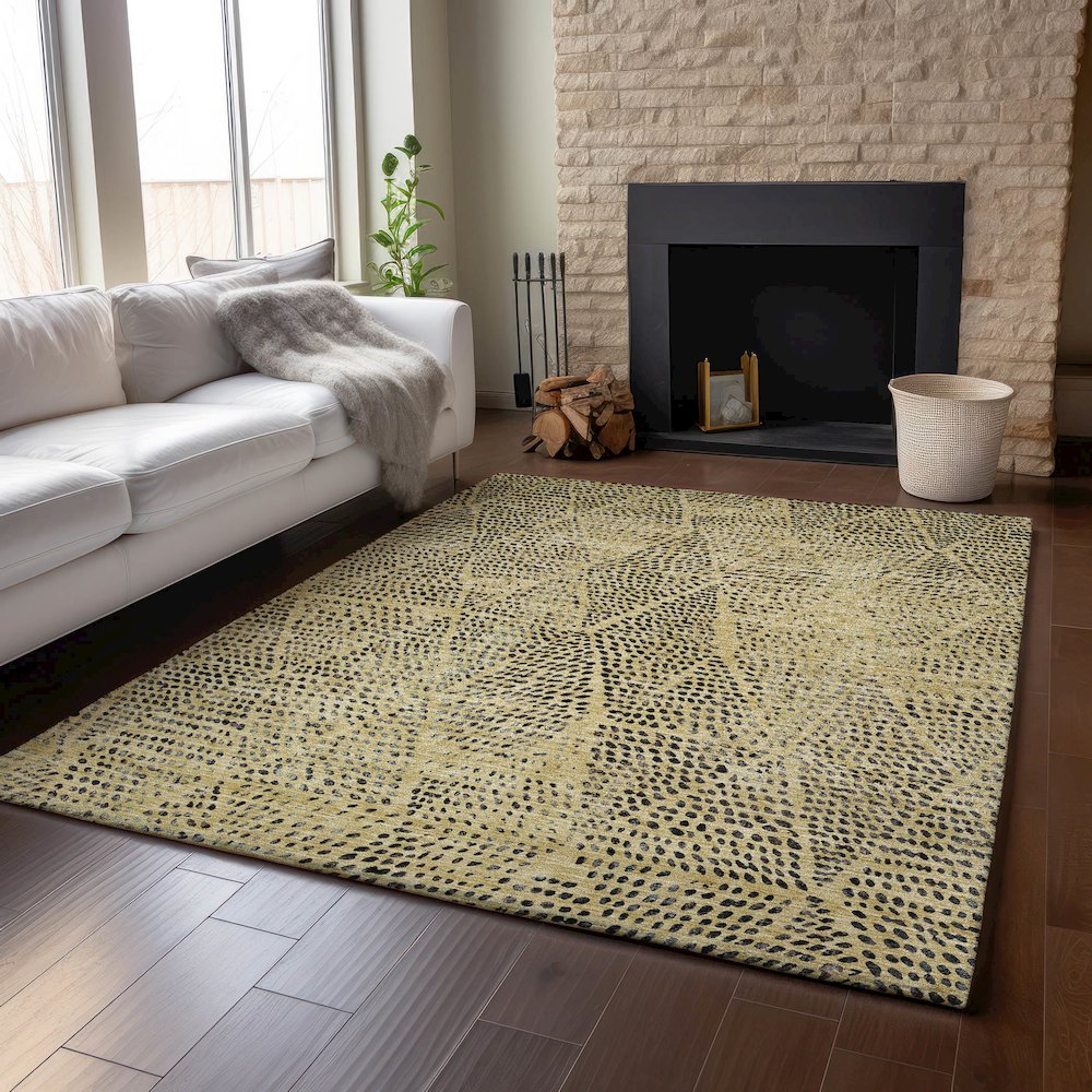 Premium Machine Washable Mayfield  Gold 3' x 5' Rug