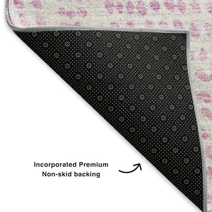 Premium Machine Washable Mayfield  Pink 2'3" x 7'6" Runner Rug