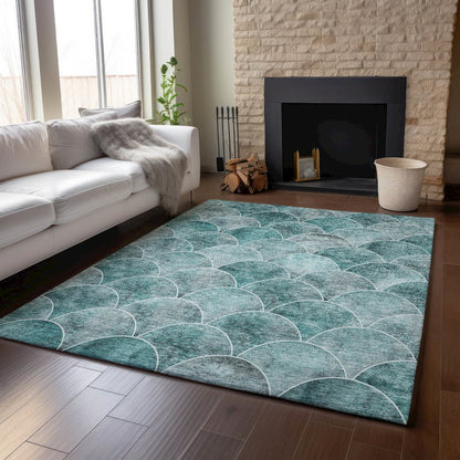 Premium Machine Washable Mayfield  Teal 3' x 5' Rug