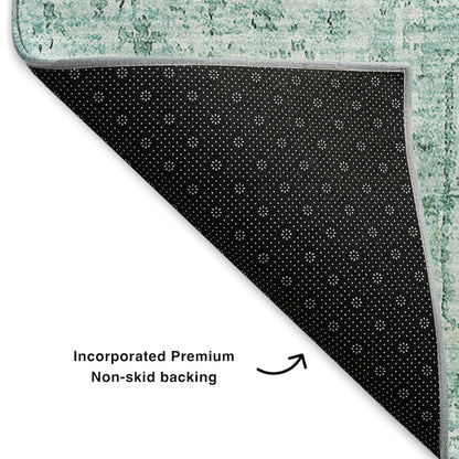 Premium Machine Washable Mayfield  Teal 2'3" x 7'6" Runner Rug
