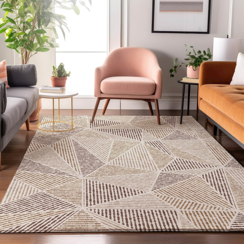 Premium Machine Washable Mayfield  Brown 3' x 5' Rug