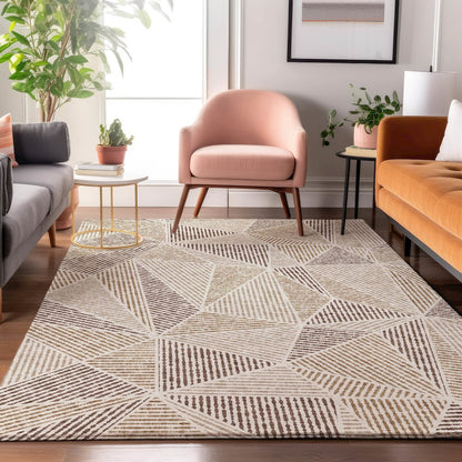 Premium Machine Washable Mayfield  Brown 3' x 5' Rug