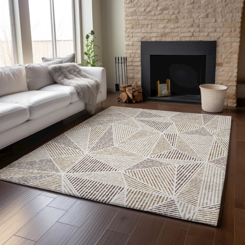Premium Machine Washable Mayfield  Brown 3' x 5' Rug