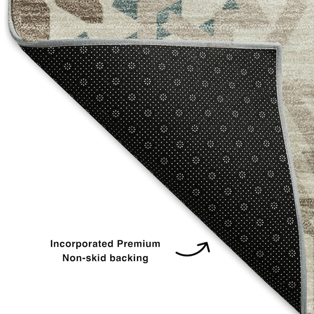 Premium Machine Washable Mayfield  Beige 2'3" x 7'6" Runner Rug