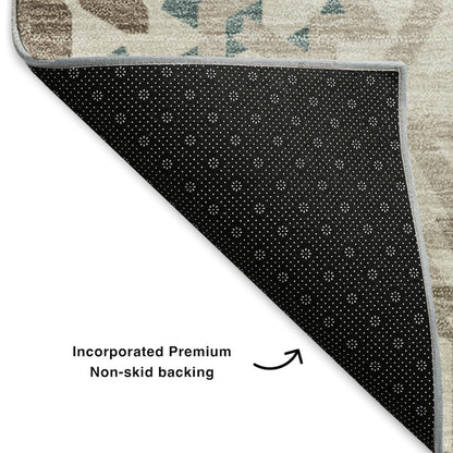 Premium Machine Washable Mayfield  Beige 2'3" x 7'6" Runner Rug