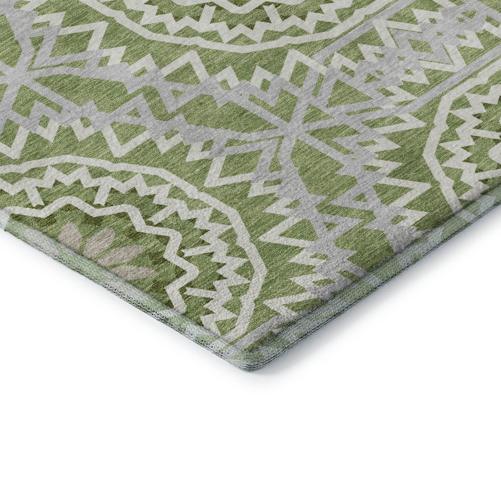 Premium Machine Washable Mayfield  Green 2'3" x 7'6" Runner Rug