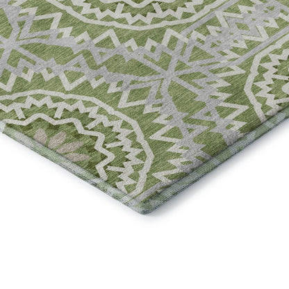 Premium Machine Washable Mayfield  Green 2'3" x 7'6" Runner Rug