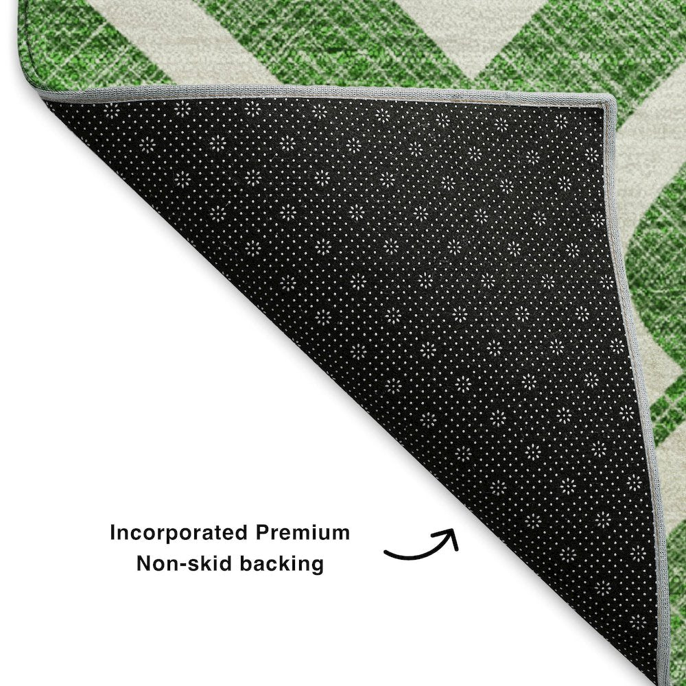 Premium Machine Washable Mayfield  Emerald 2'3" x 7'6" Runner Rug