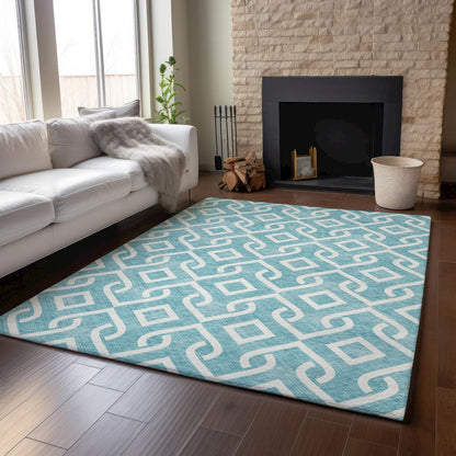 Premium Machine Washable Mayfield  Teal 3' x 5' Rug