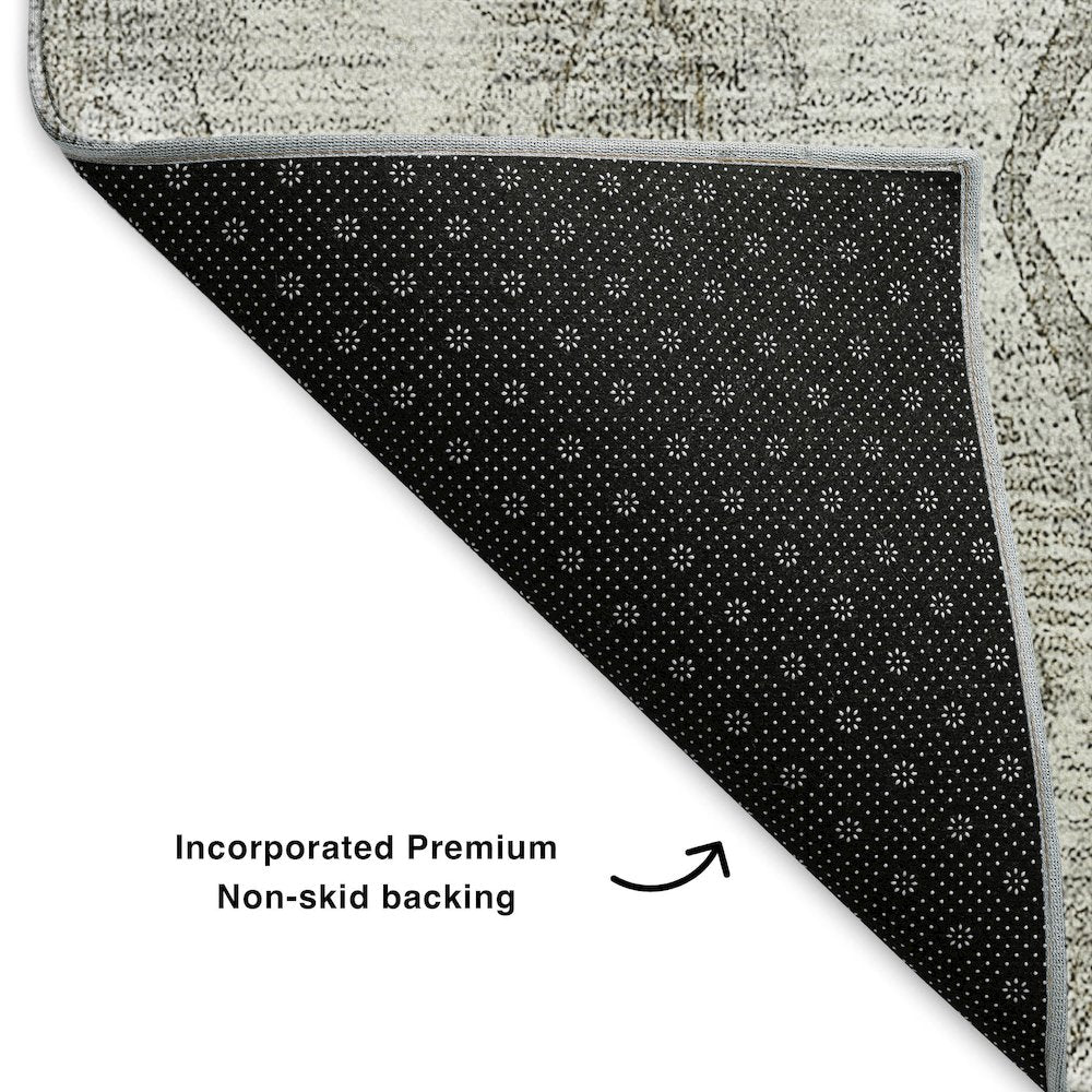 Premium Machine Washable Mayfield  Silver 2'3" x 7'6" Runner Rug