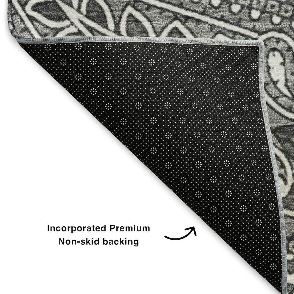 Premium Machine Washable Mayfield  Gray 2'3" x 7'6" Runner Rug