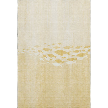 Premium Machine Washable Mayfield  Gold 3' x 5' Rug