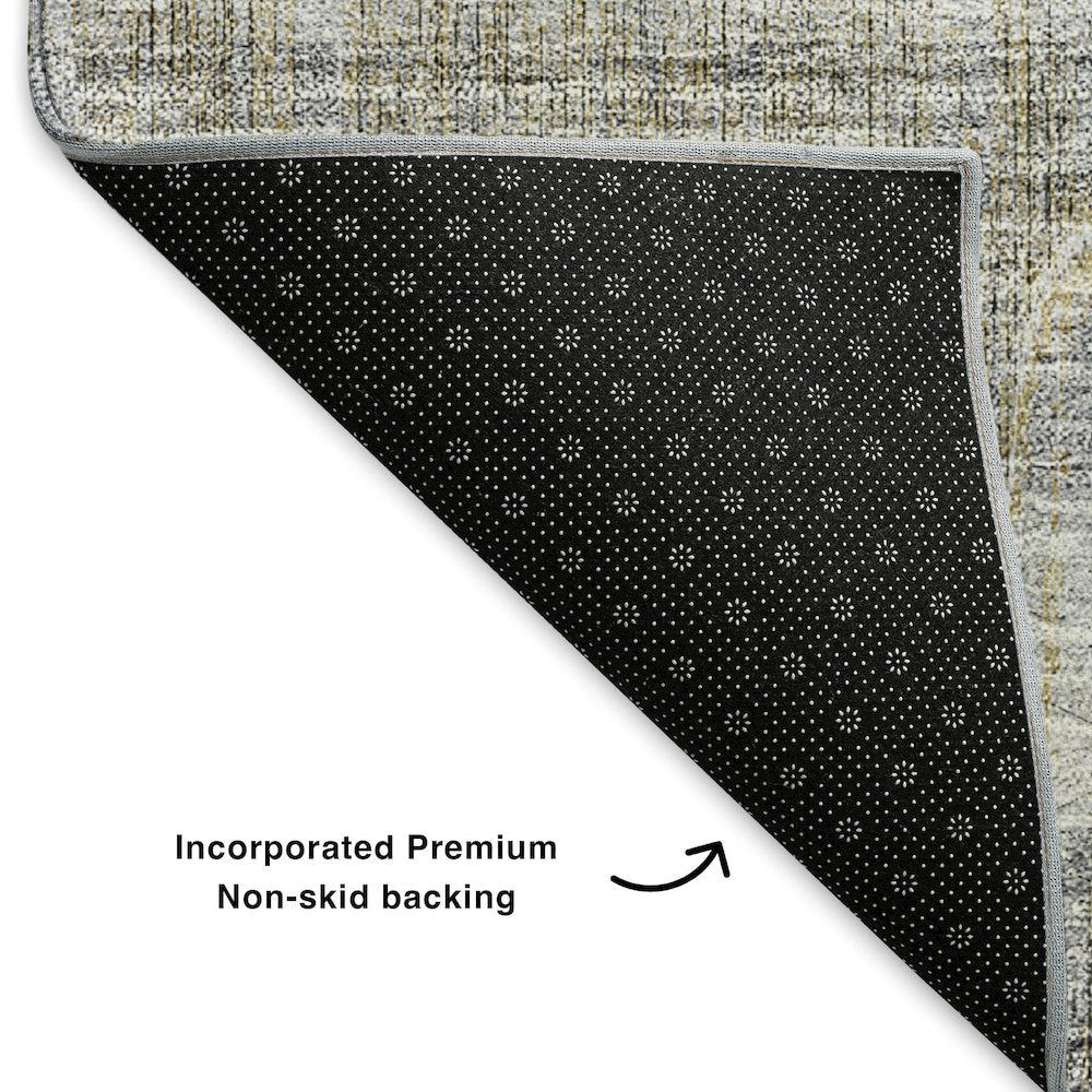 Premium Machine Washable Mayfield  Gray 2'3" x 7'6" Runner Rug