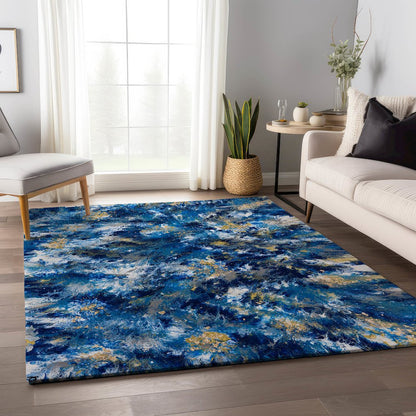 Premium Machine Washable Mayfield  Blue 3' x 5' Rug