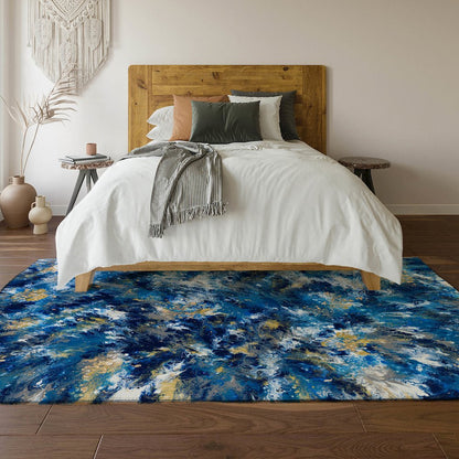 Premium Machine Washable Mayfield  Blue 3' x 5' Rug