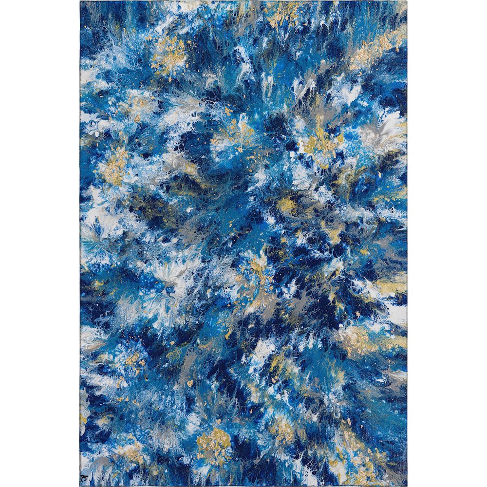 Premium Machine Washable Mayfield  Blue 3' x 5' Rug