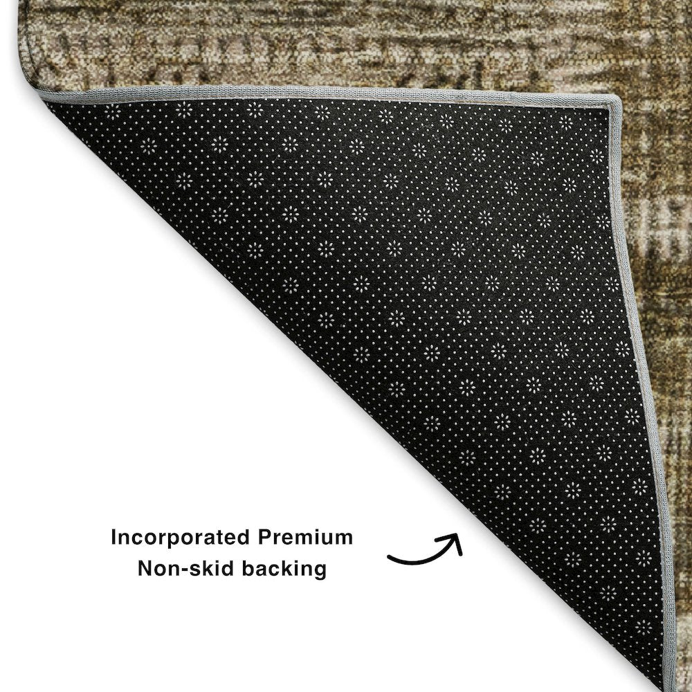 Premium Machine Washable Mayfield  Brown 2'3" x 7'6" Runner Rug